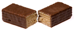Tunnock's Caramel Wafers milk chocolate coating closeup for indulgent texture