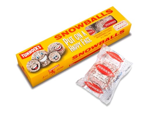 Tunnock's Snowballs coconut coating close-up highlights a crunchy exterior.