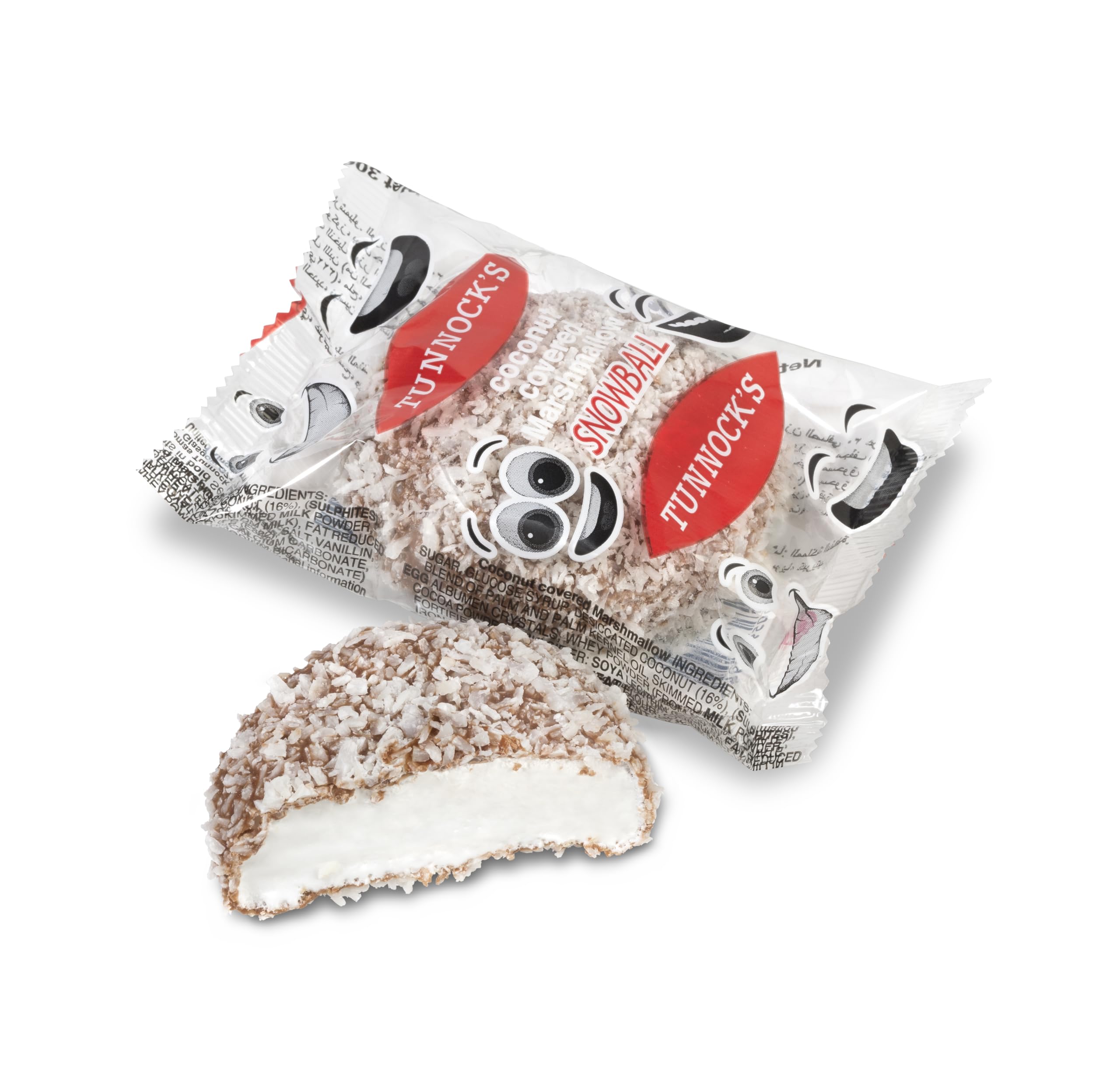 Tunnock's Snowballs pack-open view shows ready-to-share dessert moments.