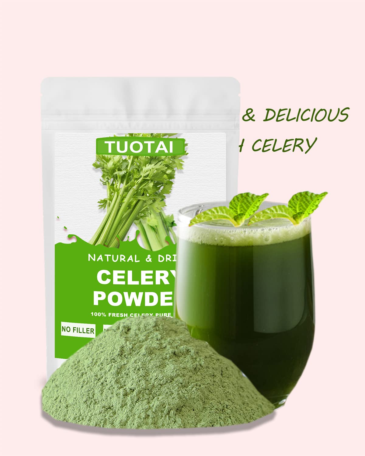 TUOTAI Celery Powder packaging communicates clean-label vegan credentials