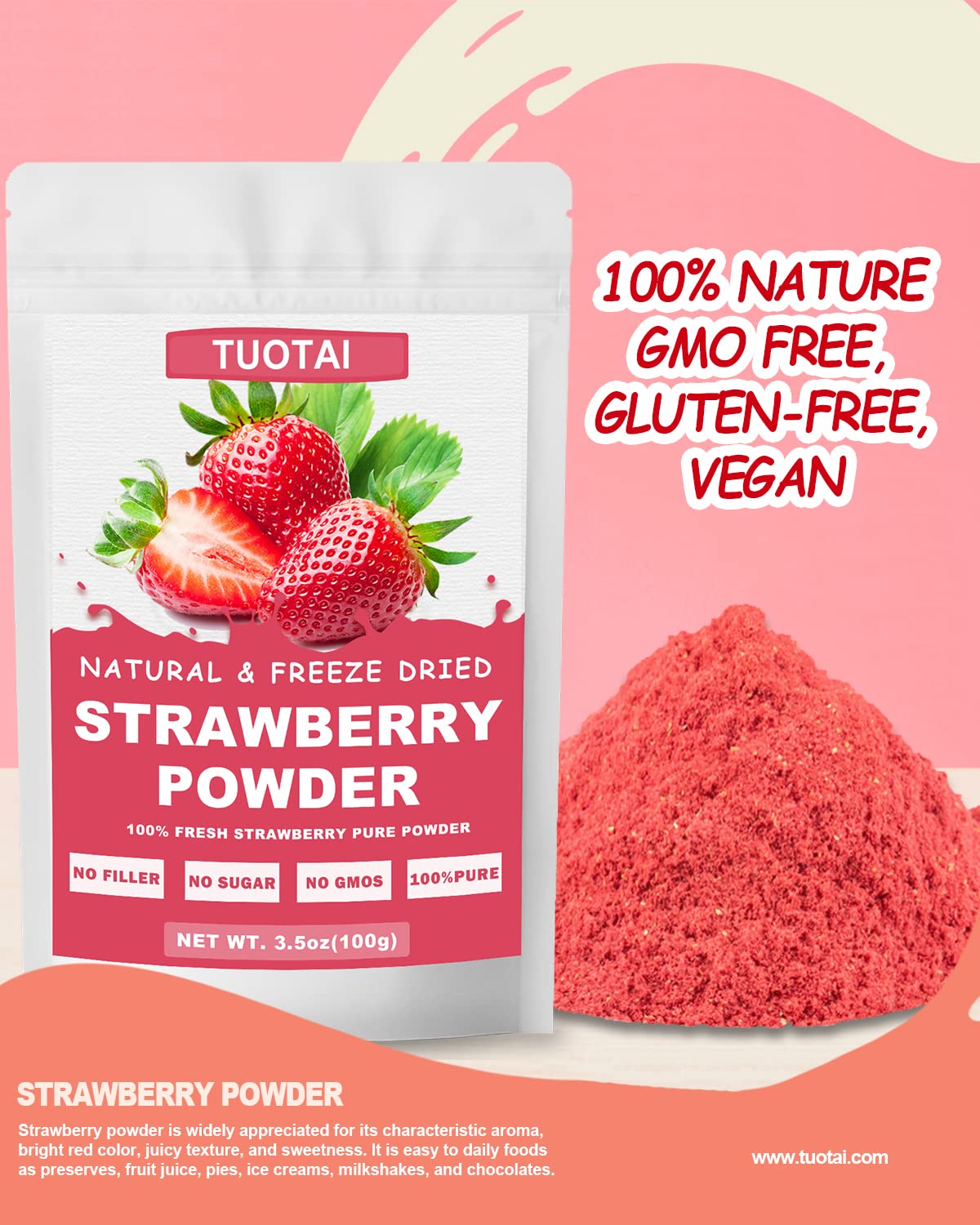 TUOTAI strawberry powder cake batter enhances aroma and hue