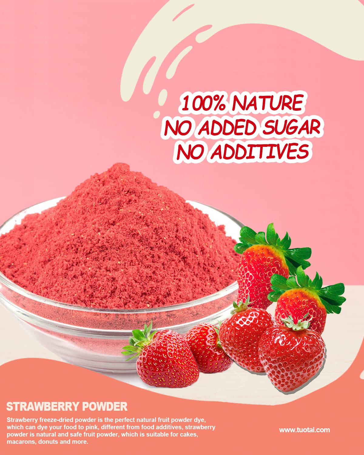 TUOTAI strawberry powder ice cream topping brightens desserts