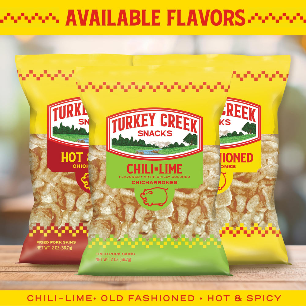 Turkey Creek Chili Lime Chicharrones ingredients list communicates quality.