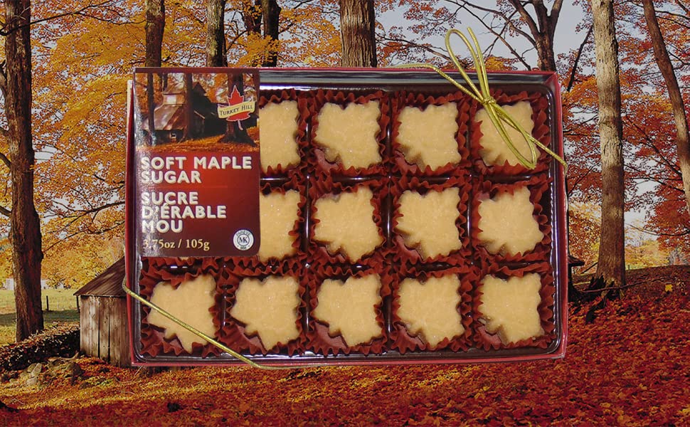 Close-up of Turkey Hill Sugarbush maple candy showing glossy texture