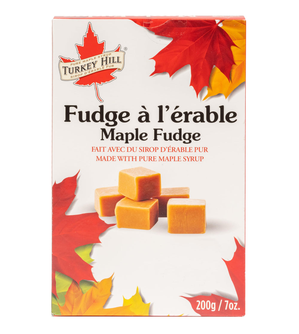 Turkey Hill Sugarbush maple fudge packshot 200g highlights premium all-natural sweetness.