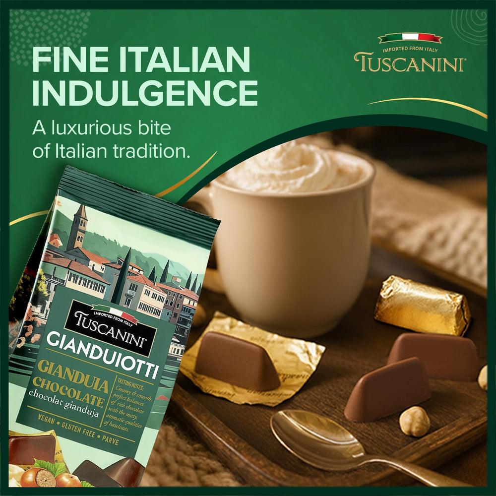 Tuscanini Gianduiotti individually wrapped chocolates, convenient for gifting.