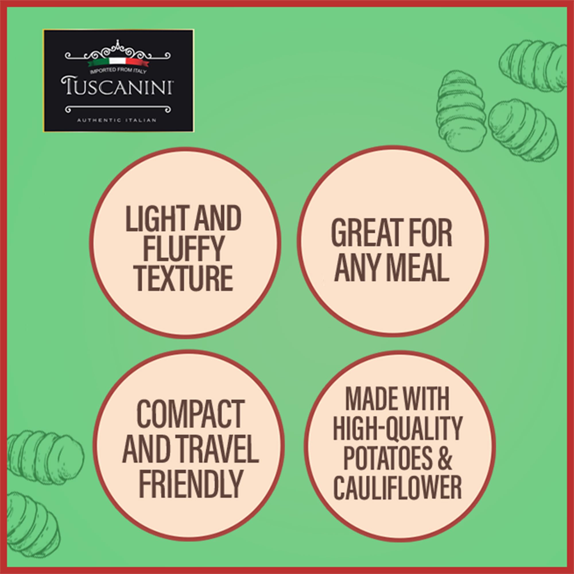 Kosher Parve certified Tuscanini gnocchi packaging