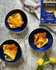 Tuscanini kosher yoshon-certified lasagna packaging showcases trusted standards.
