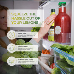 Fridge ready Tuscanini lemon juice bottle keeps citrus fresh