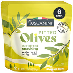 Tuscanini Original Olive Pouch — convenient, oil-free snack for on-the-go moments.