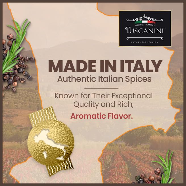 Tuscanini Premium Italian Medley Spice Grinder dust release boosts flavor.