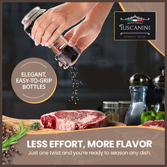 Tuscanini Premium Italian Medley Spice Grinder cap seals freshness and aroma.