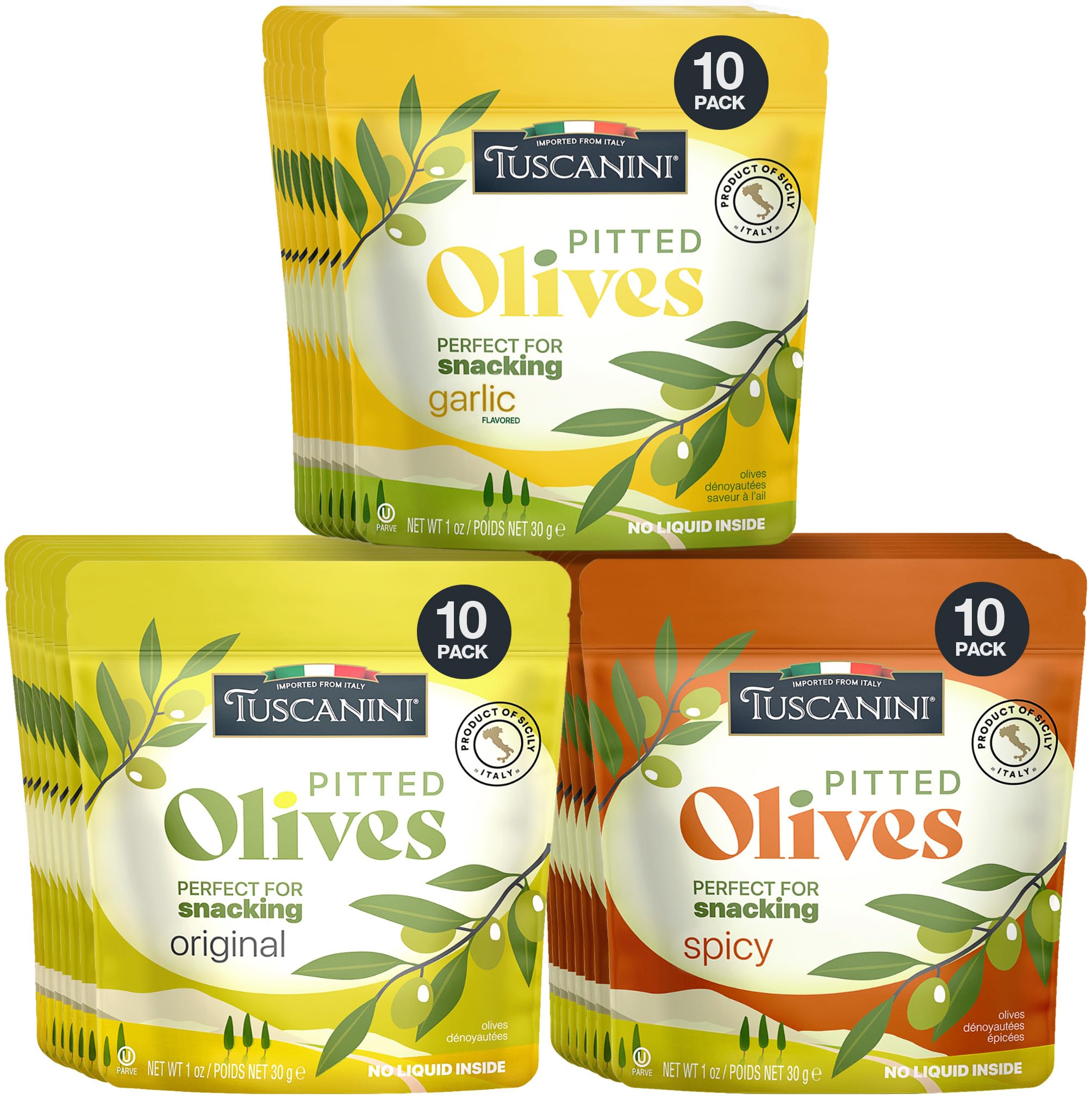 Tuscanini Snack Olives Original Pouch for on-the-go snacking and flavor
