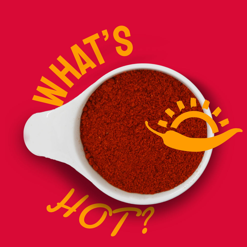 TUTTOCALABRIA chili powder pizza slice display demonstrates bold Italian flavor.