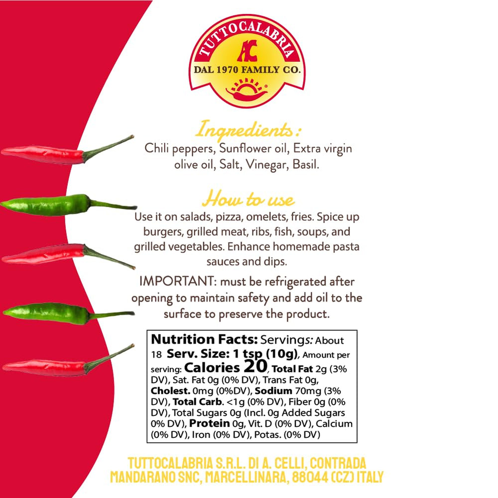Close-up of TuttoCalabria jar label highlighting artisanal, small-batch spice
