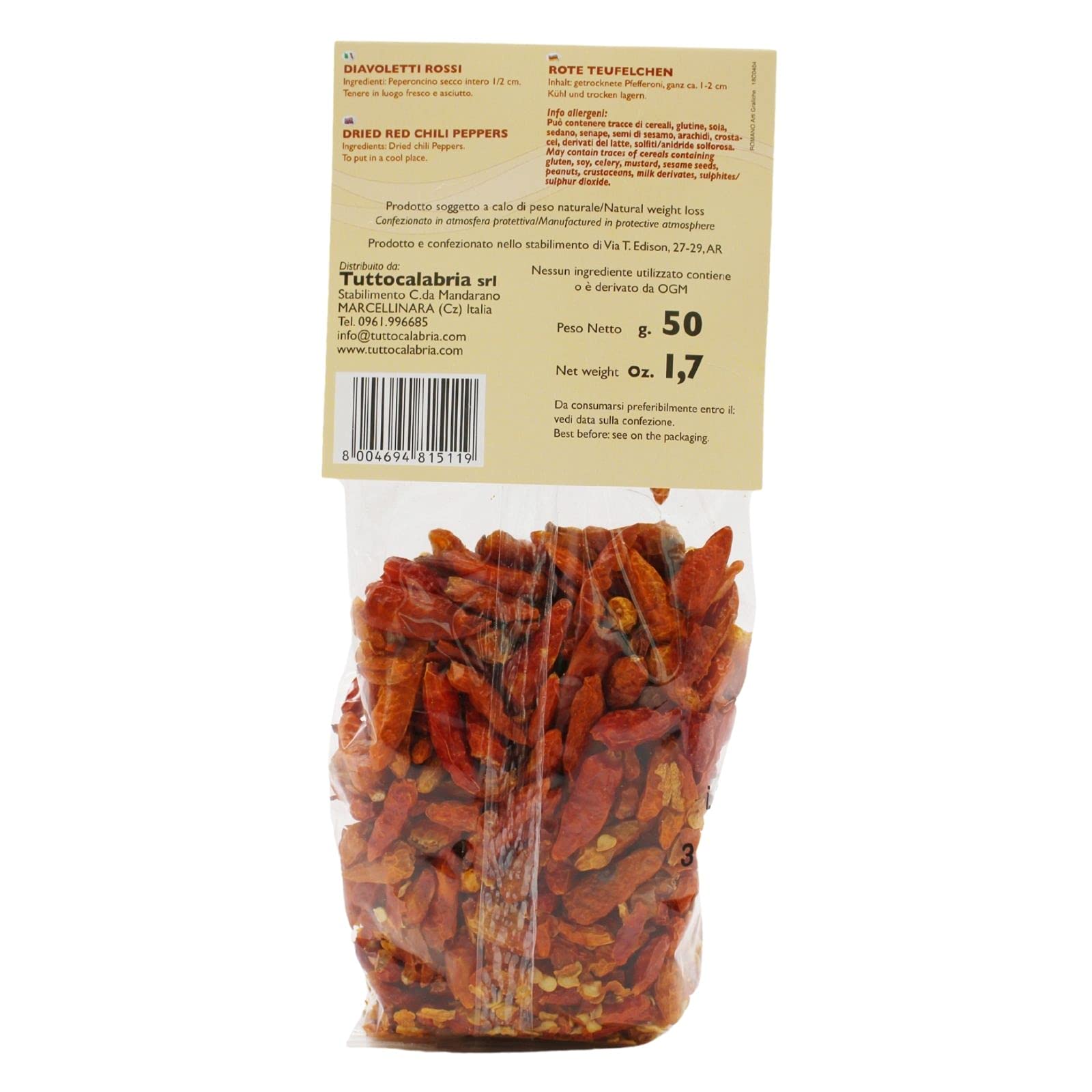 TUTTOCALABRIA Diavoletti chili crisp ingredient for bold, homemade sauces.