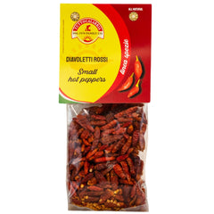 TUTTOCALABRIA Diavoletti small dried chili peppers ready to spice up sauces.