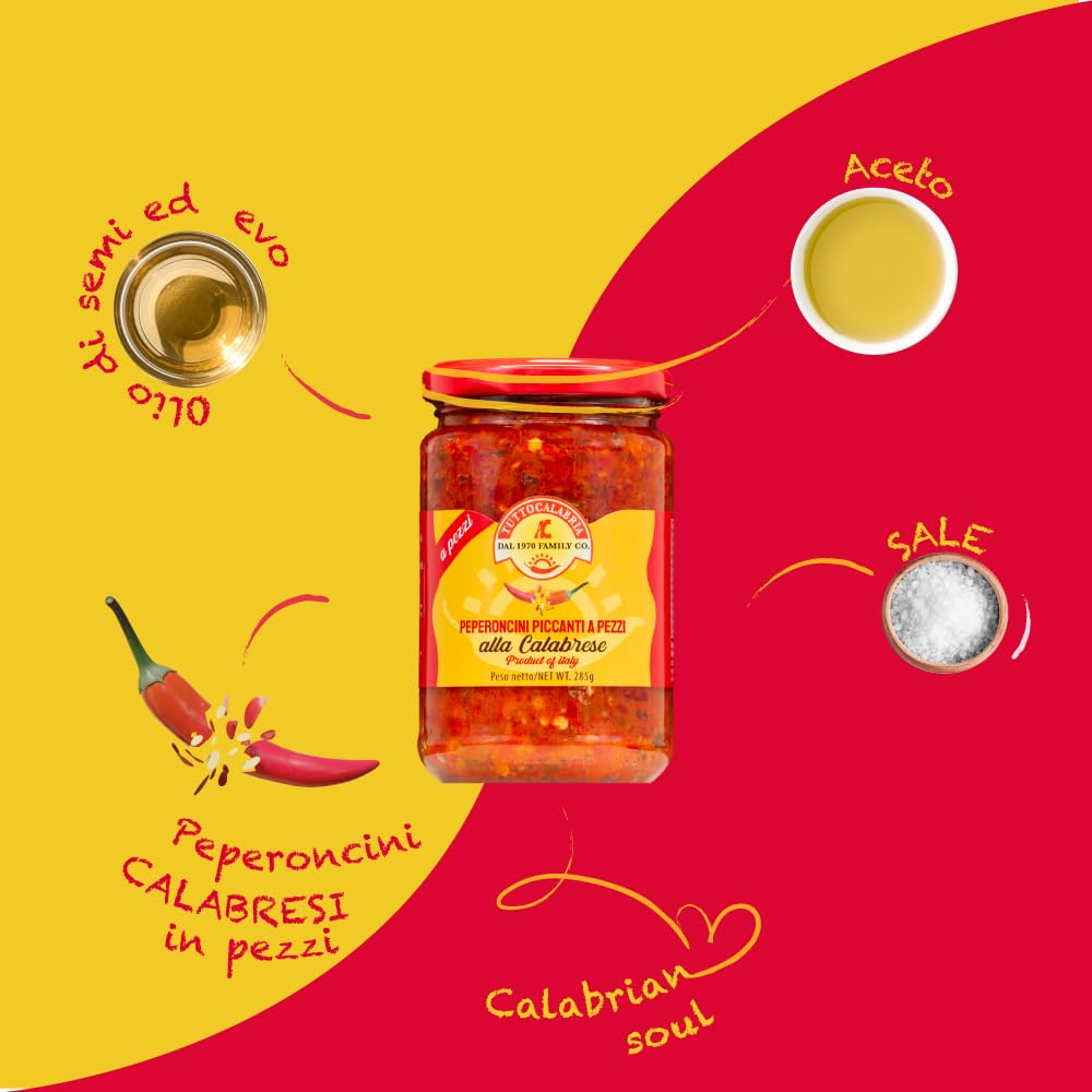 TUTTOCALABRIA ingredients: Calabrian chili, olive oil, basil for authentic Italian heat.