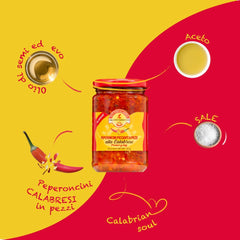 TUTTOCALABRIA ingredients: Calabrian chili, olive oil, basil for authentic Italian heat.