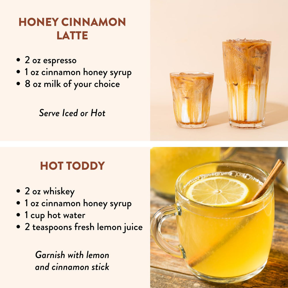 Tuturu Botanical Coffee cinnamon honey syrup ingredients emphasize real honey and cinnamon.