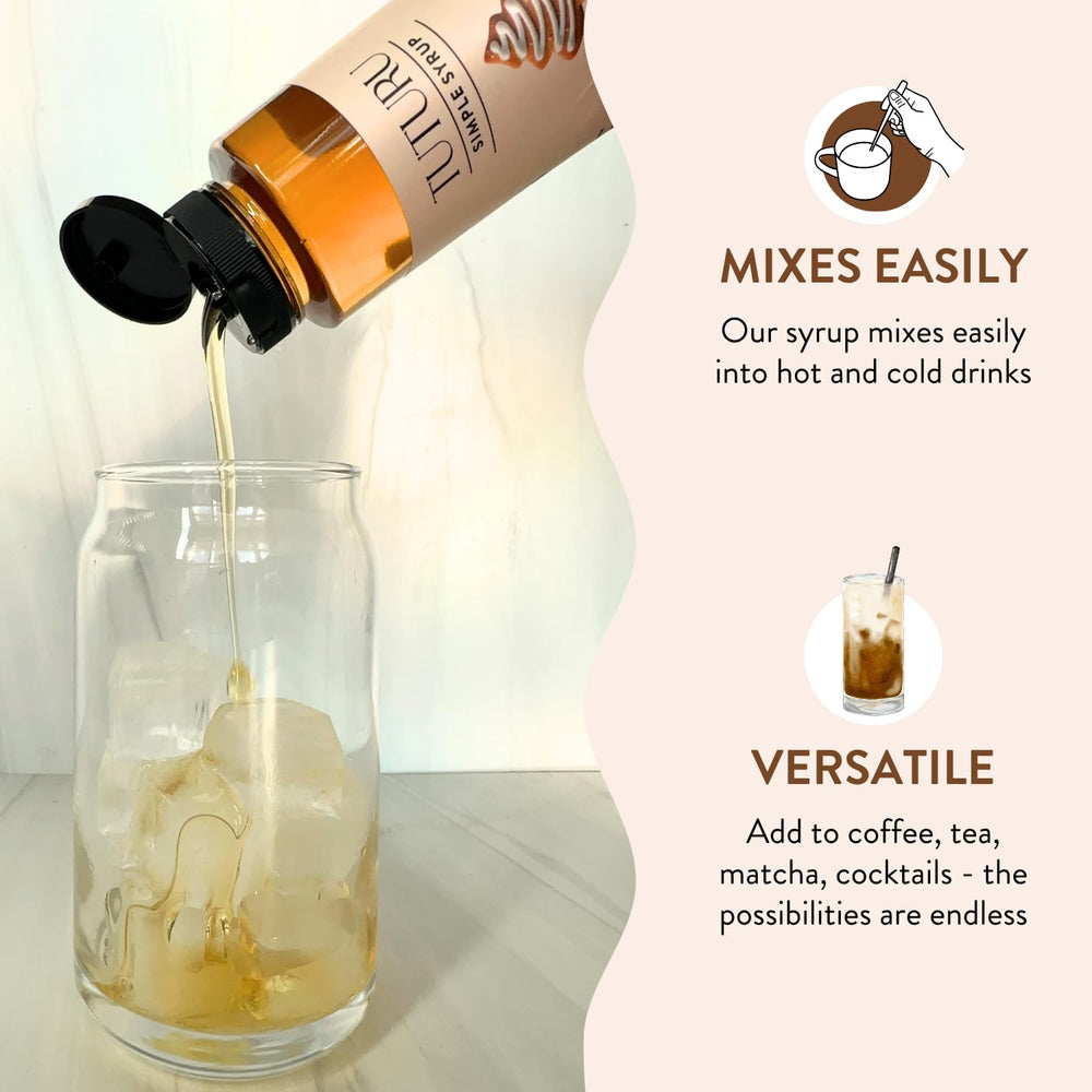 Tuturu Latte with gingerbread syrup drizzle enhances flavor.