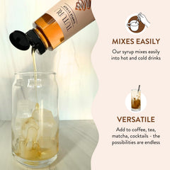 Tuturu Latte with gingerbread syrup drizzle enhances flavor.