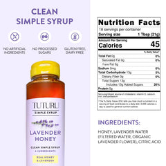 Pouring Tuturu lavender honey syrup over a latte to release aroma