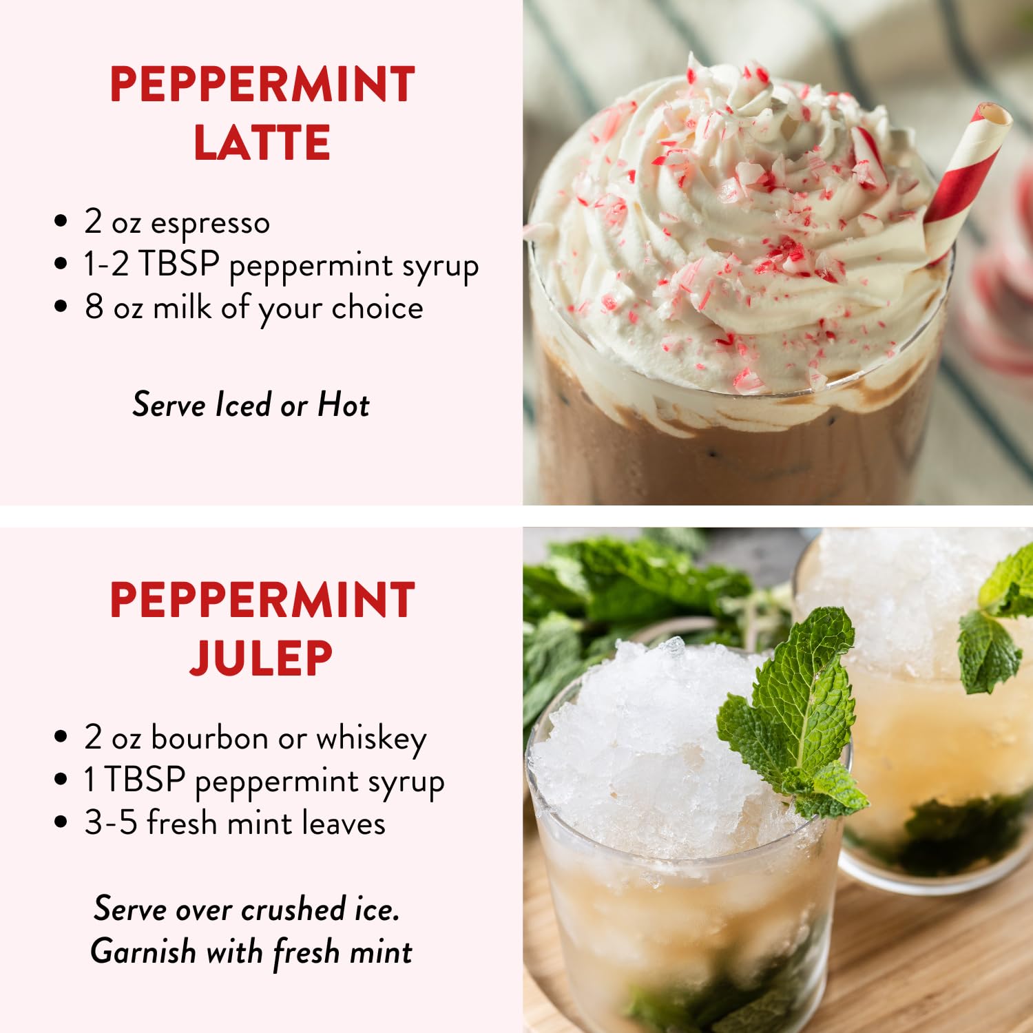 TUTURU Peppermint agave ingredients close-up highlights real leaf infusion.