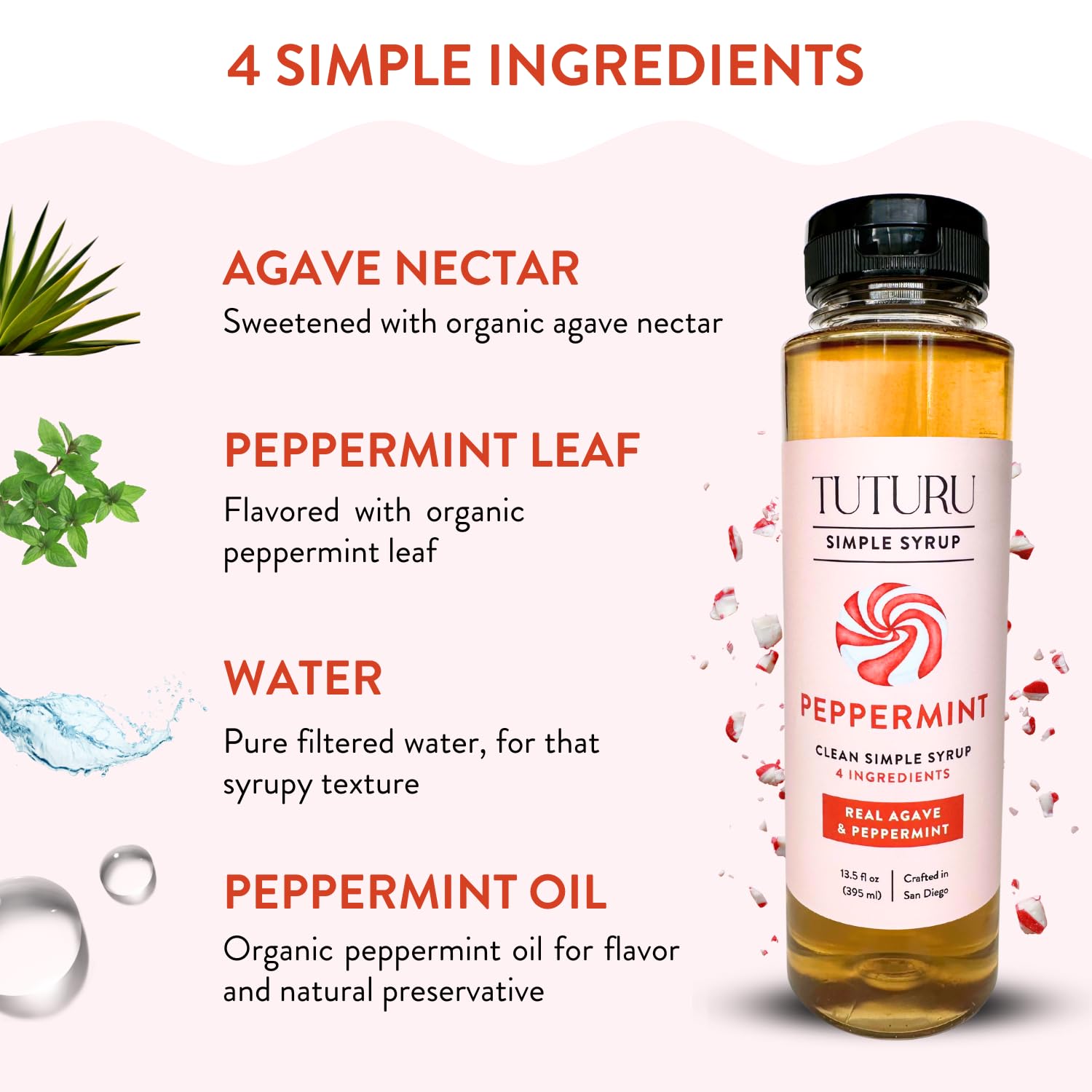 TUTURU Peppermint latte with syrup captures creamy coffee flavor.