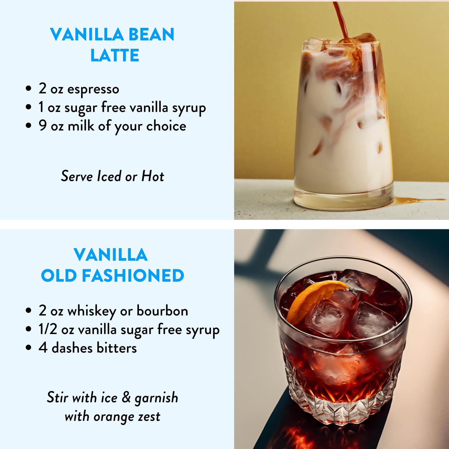 Tuturu Sugar Free Vanilla Syrup added to tea or matcha for aromatic sweetness.