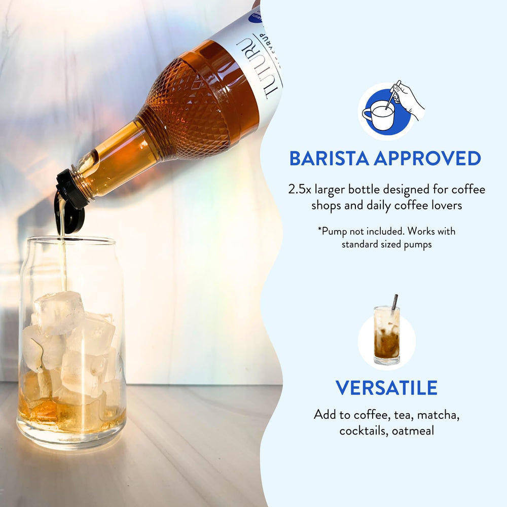 Ingredients panel on Tuturu Vanilla Agave Syrup emphasizes vanilla and agave