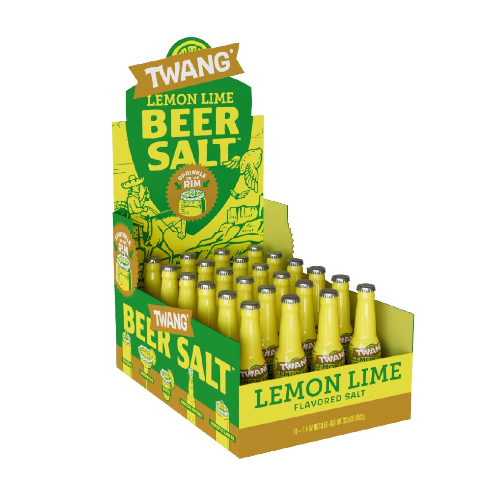 Twang Lemon Lime Beer Salt bottle for on-the-go flavor enhancement.
