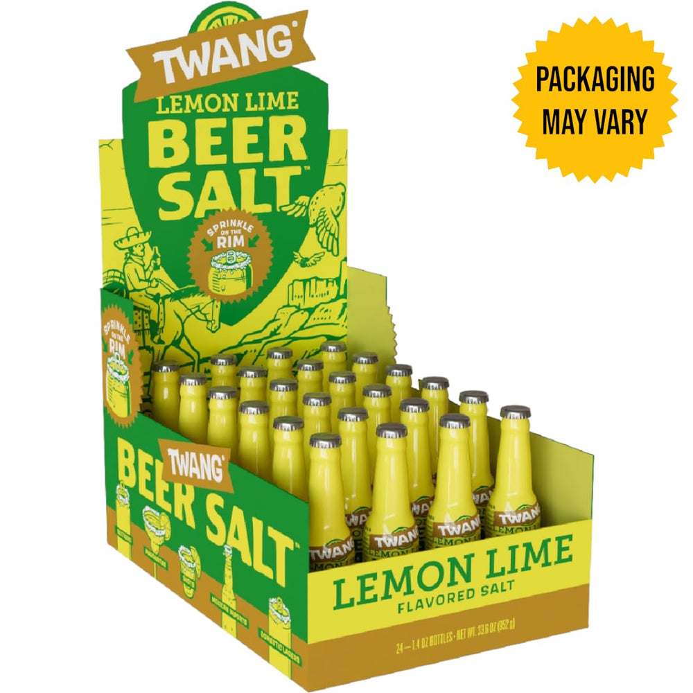 Twang Lemon Lime Beer Salt rim on glass adds zesty brightness.