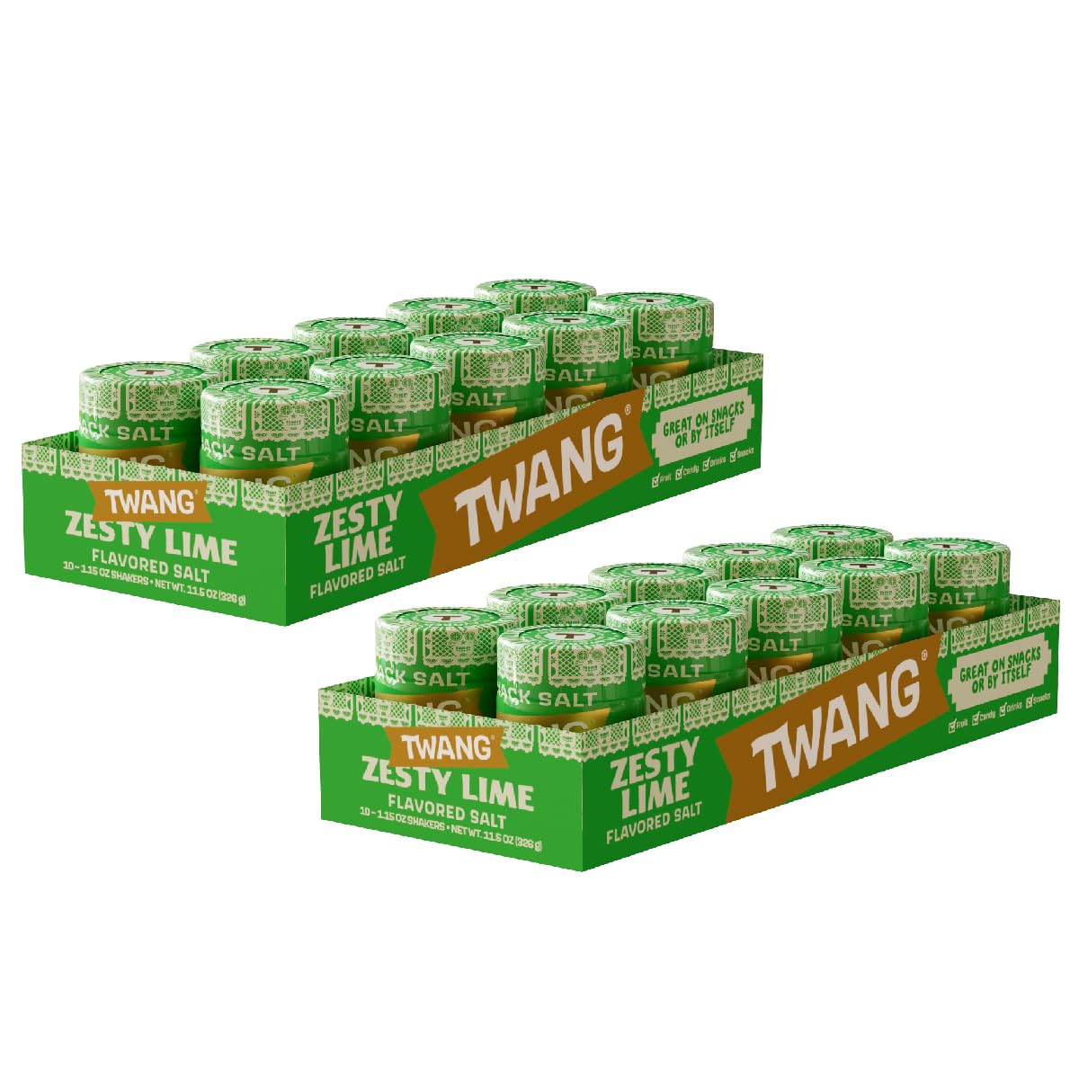 Twang Lime snack salt on popcorn for zingy, shareable flavor.