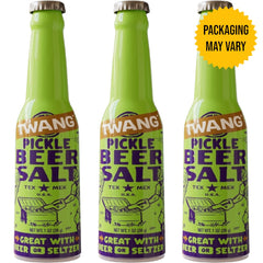 Twang Pickle Beer Salt rim-dusting adds zesty tang.