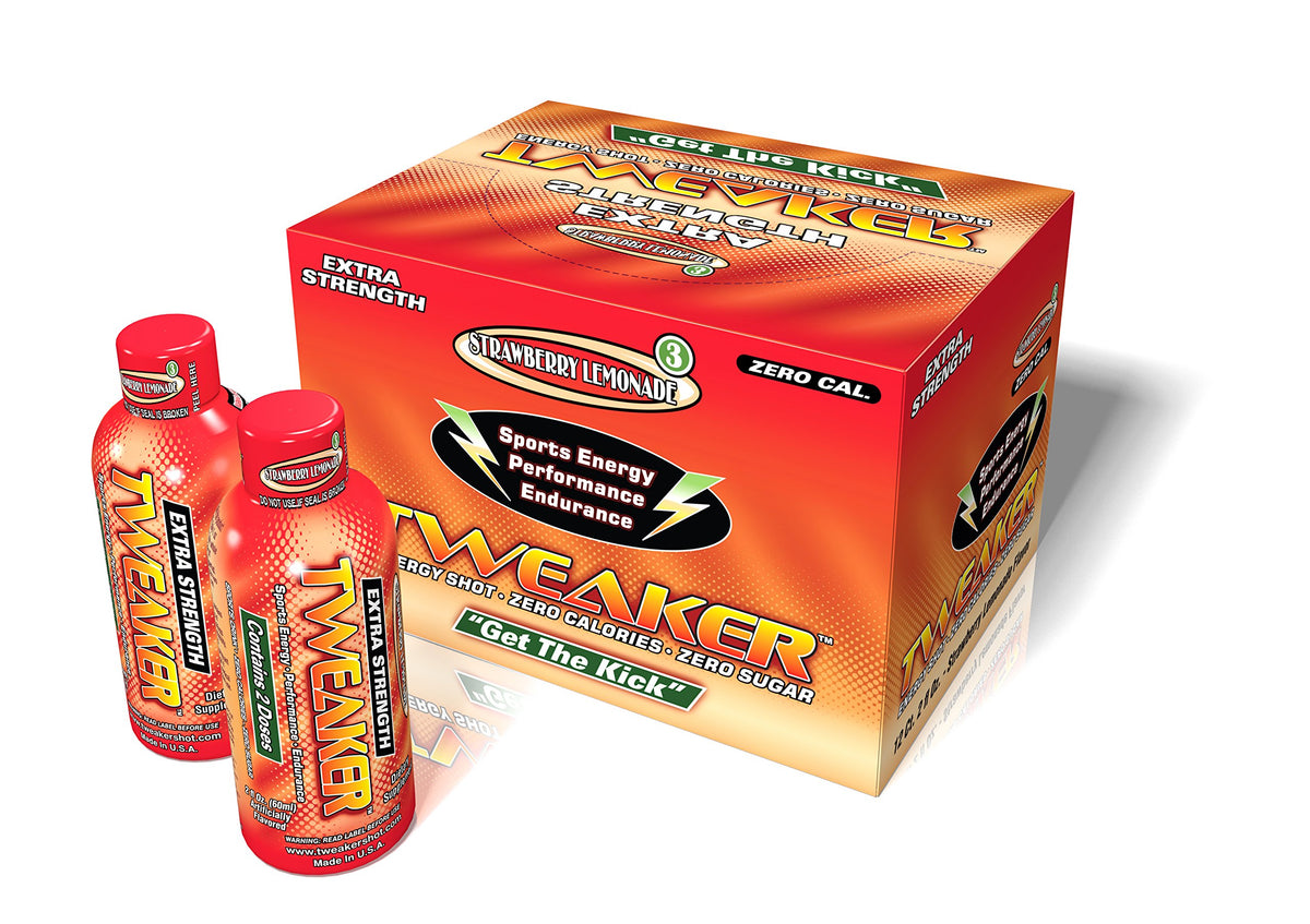 Tweaker Energy Shot Strawberry Lemonade bottle for quick, clean energy and focus