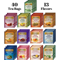 Twinings 13-flavor set showcases lively flavors to explore throughout the day.