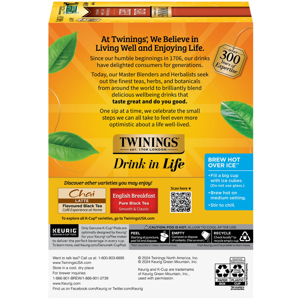 Twinings Bergamot aroma note highlights citrus and floral fragrance.