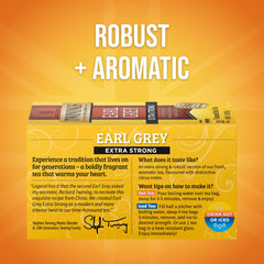 Aromas of bergamot and citrus highlight Twinings Earl Grey Extra Strong's bright profile
