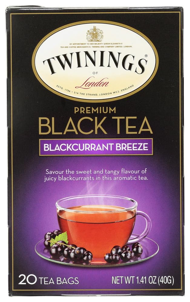 Twinings Blackcurrant Breeze tea bags for a quick, flavorful cup.