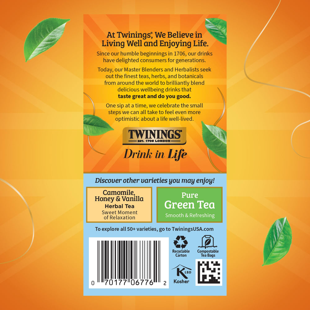 Twinings Pure Camomile tisane, caffeine-free and soothing for evenings.
