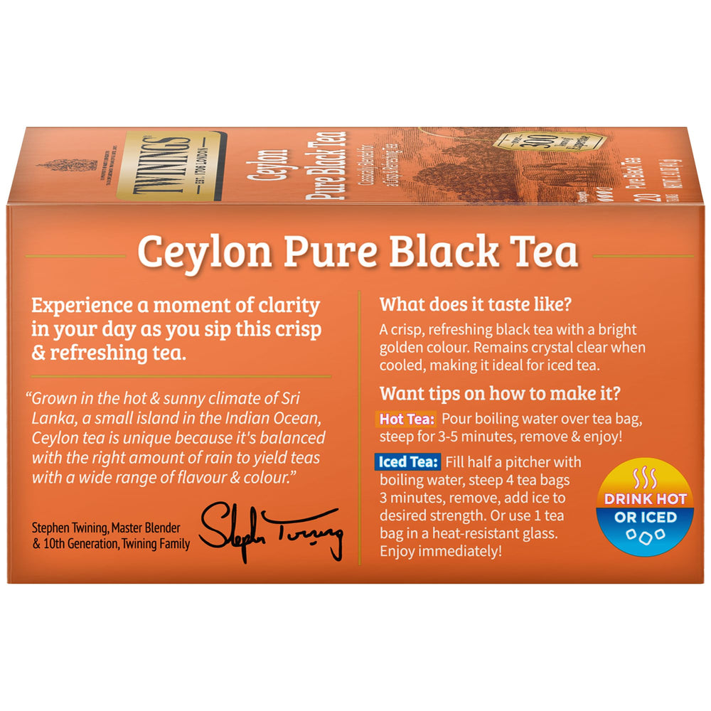 Close-up of Twinings Ceylon Pure Black Tea brew showing a golden hue.