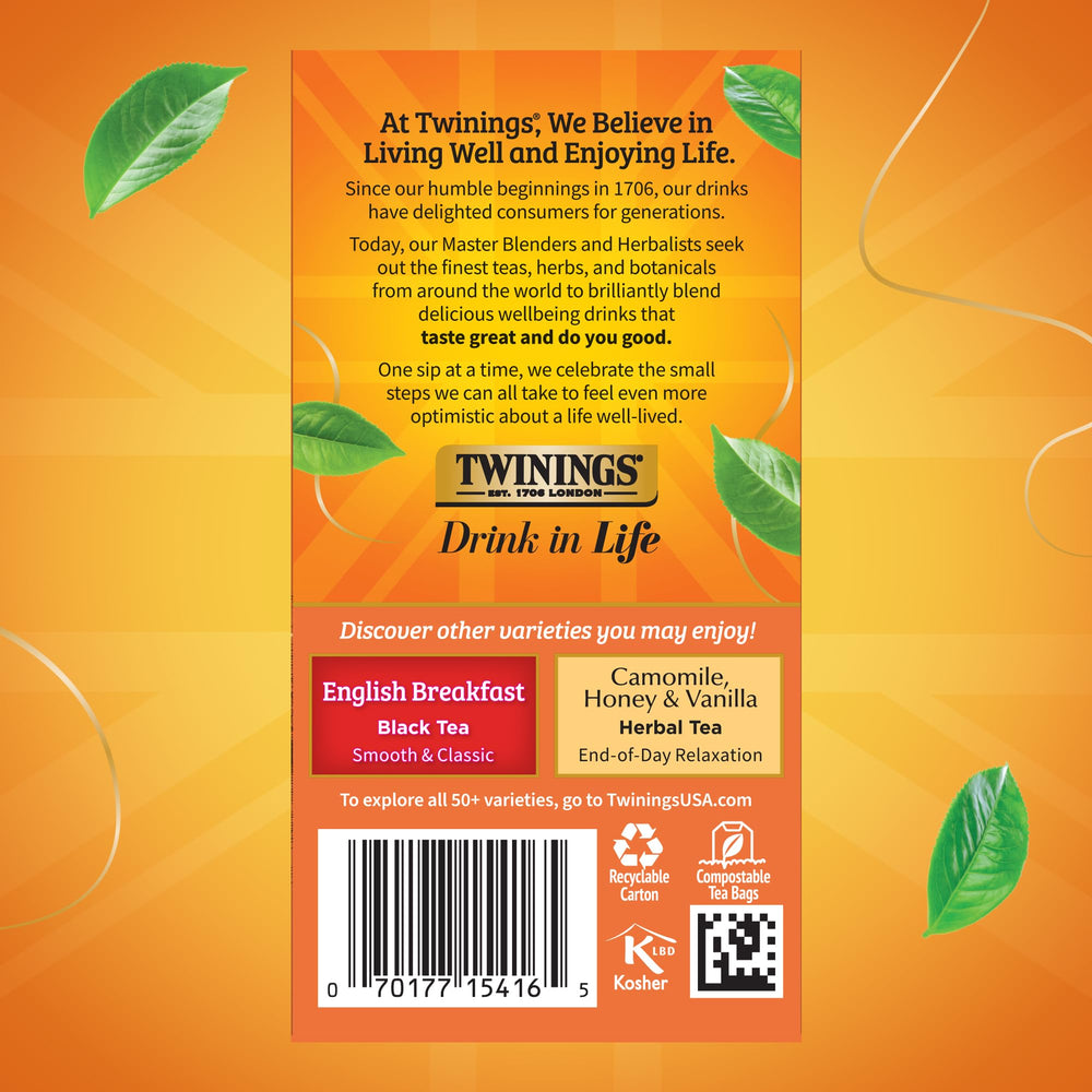 Twinings Ceylon Pure Black Tea sourced with care from Sri Lanka's Dambulla district.