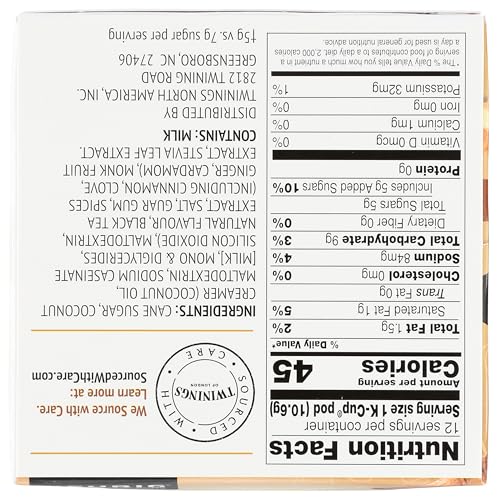 Twinings Chai Latte K-Cup pack 12-count shown for easy meals