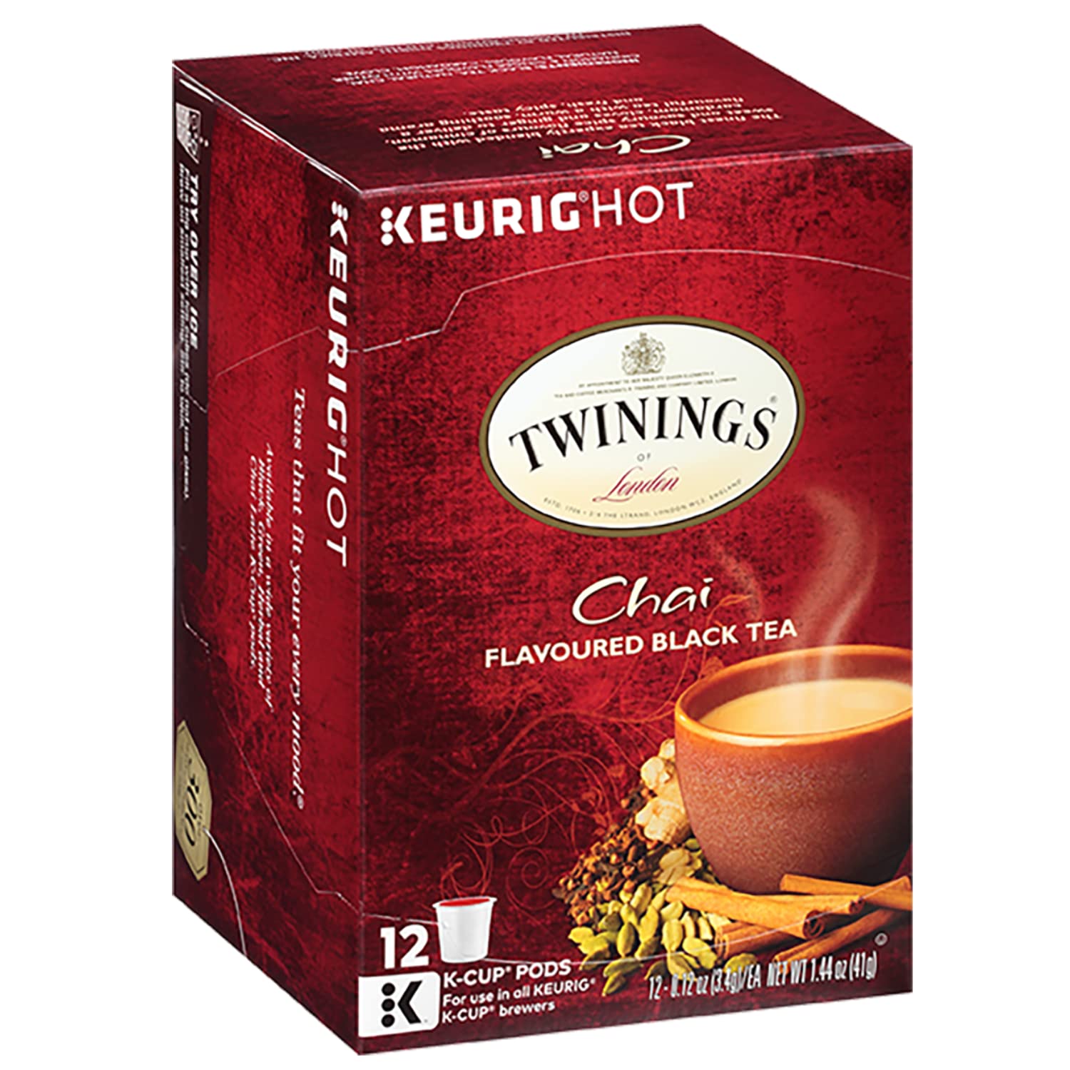 Twinings Chai K-Cup pods in a box ready for quick, flavorful tea moments