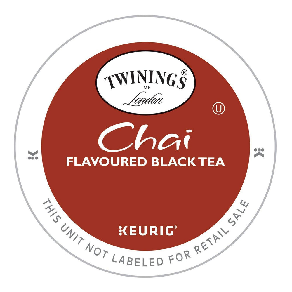 Close-up of Twinings chai tea K-Cups highlighting bold spice blend aroma