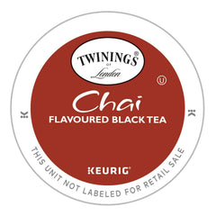 Close-up of Twinings chai tea K-Cups highlighting bold spice blend aroma