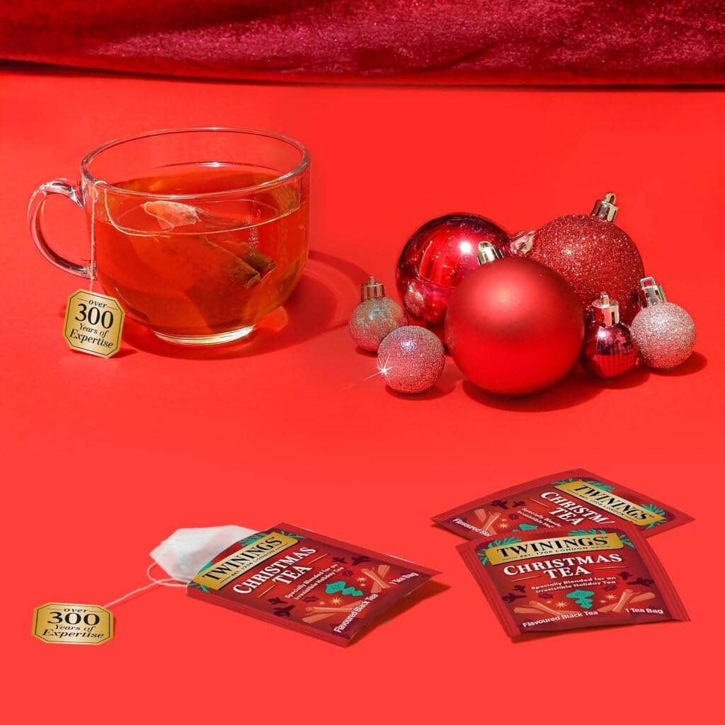 Twinings Christmas Tea blends cinnamon and clove for warming flavor.