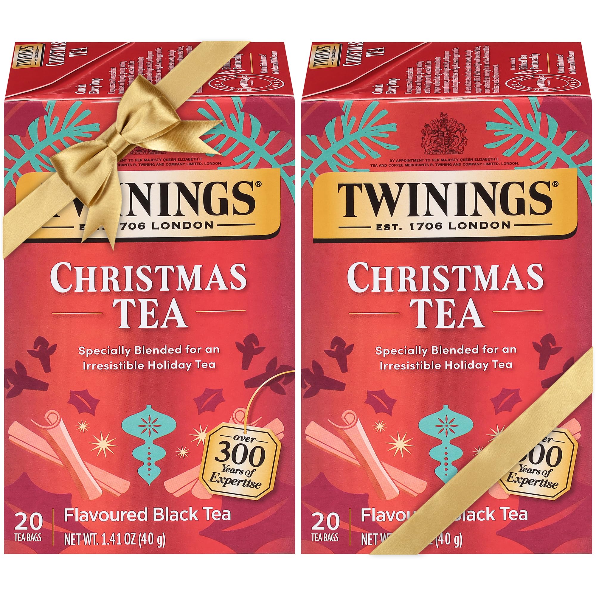 Twinings Christmas Tea tea bags wrapped for fresh, gift-ready moments.