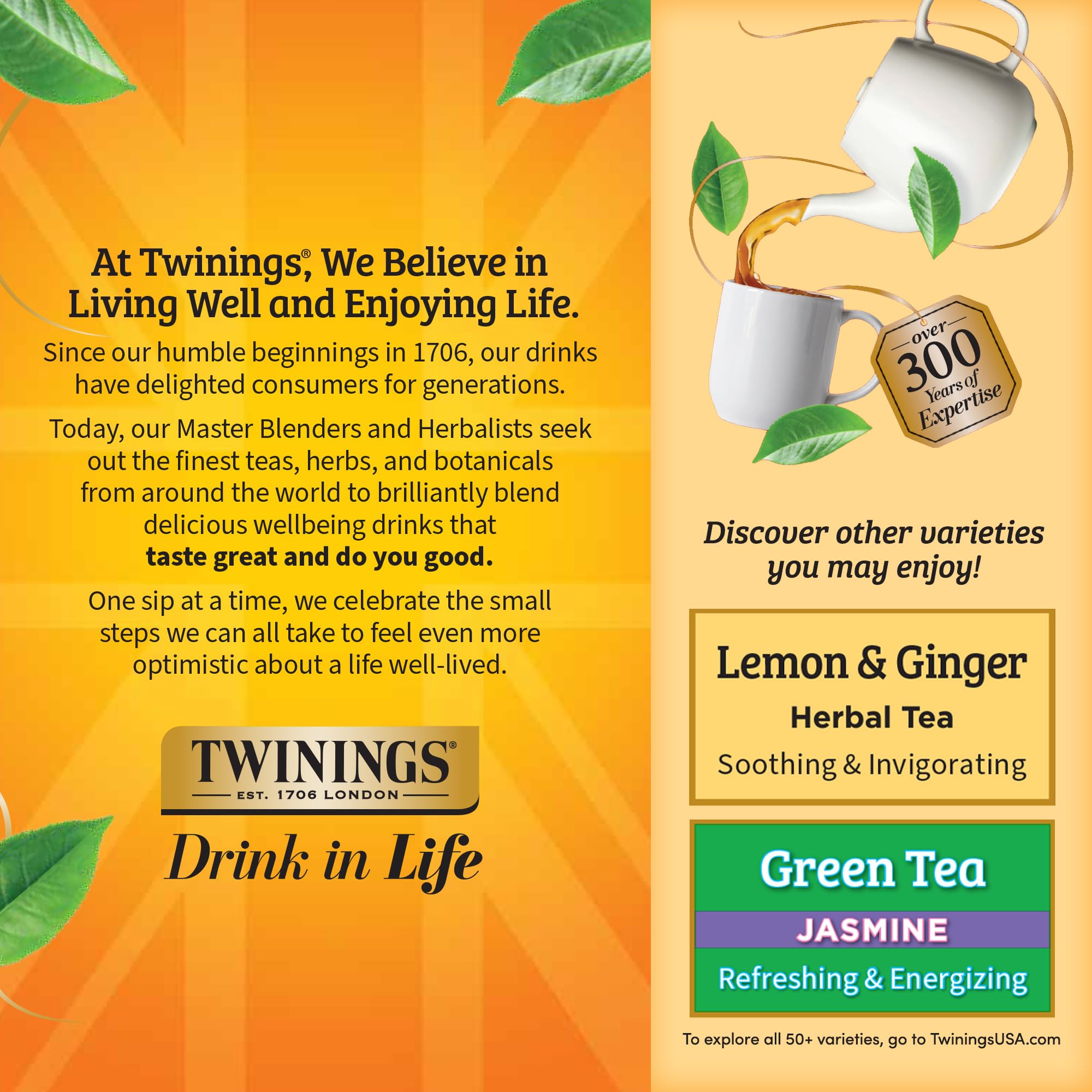 Relaxing moment with Twinings soothing herbal notes for calm moments.